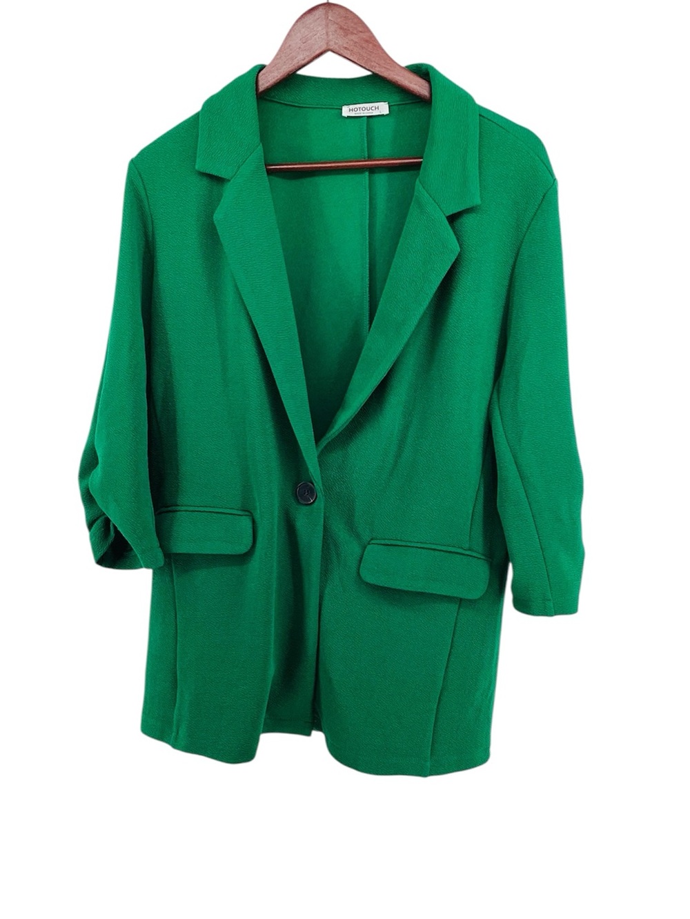 💚 Hotouch Green Women's Single-Button Blazer, Size M